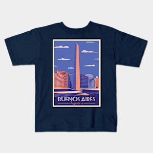 Buenos Aries, Argentina - Vintage Travel Poster Kids T-Shirt